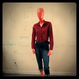 Red and black flannel shirt